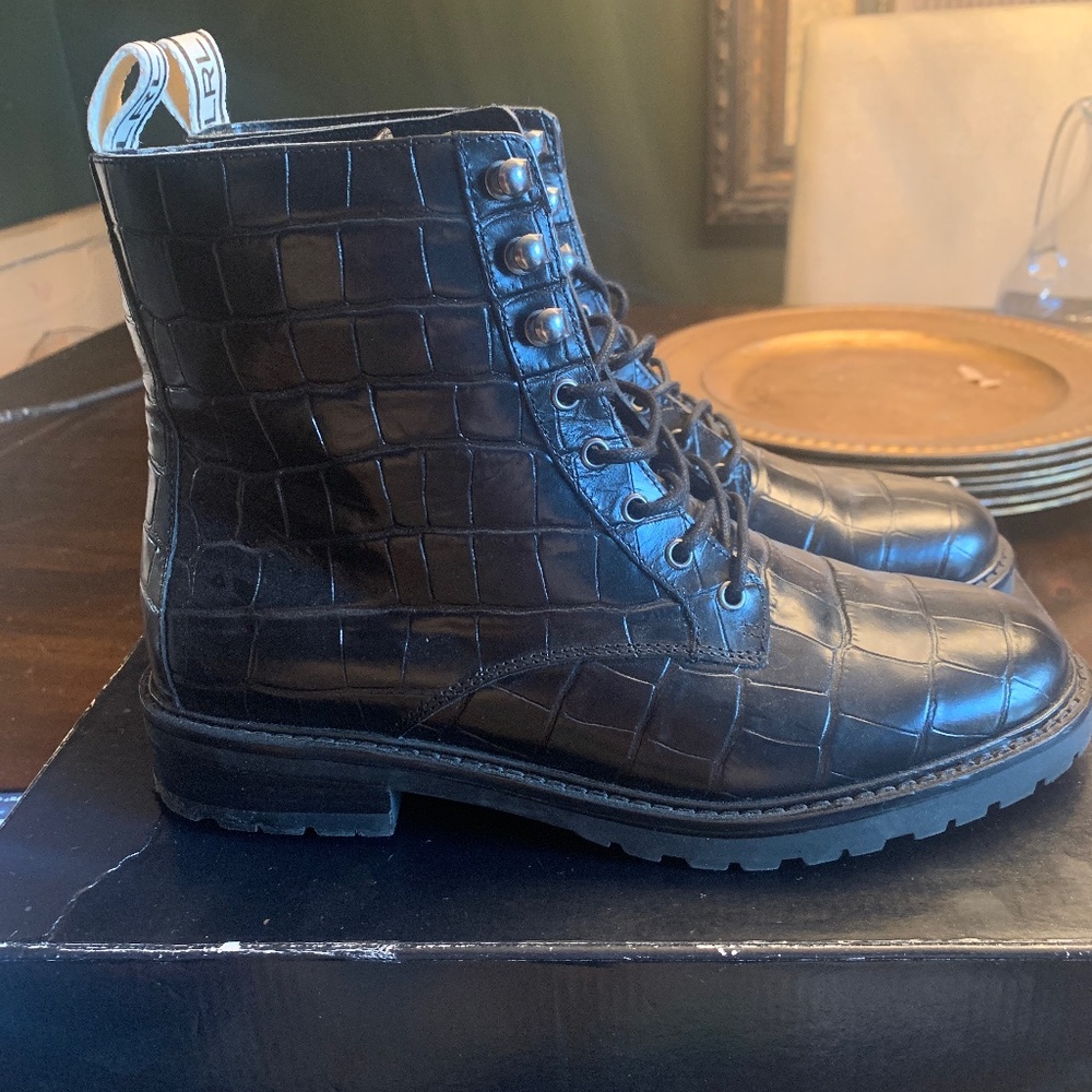 Ralph Lauren Easley  Black Croc Emboss